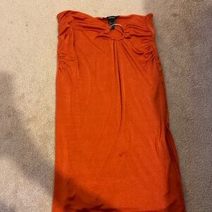 Forever 21 Orange Skirt with Silver Ring Accent